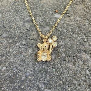 Gold Teddy Bear Necklace